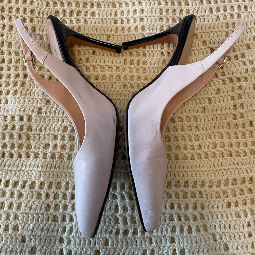 Jay Kaplan Slingback Black And White Leather Heels